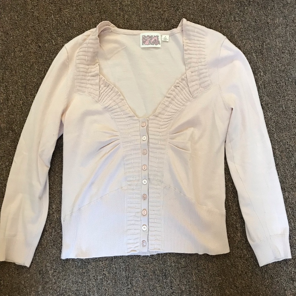 Soft pink button up sweater